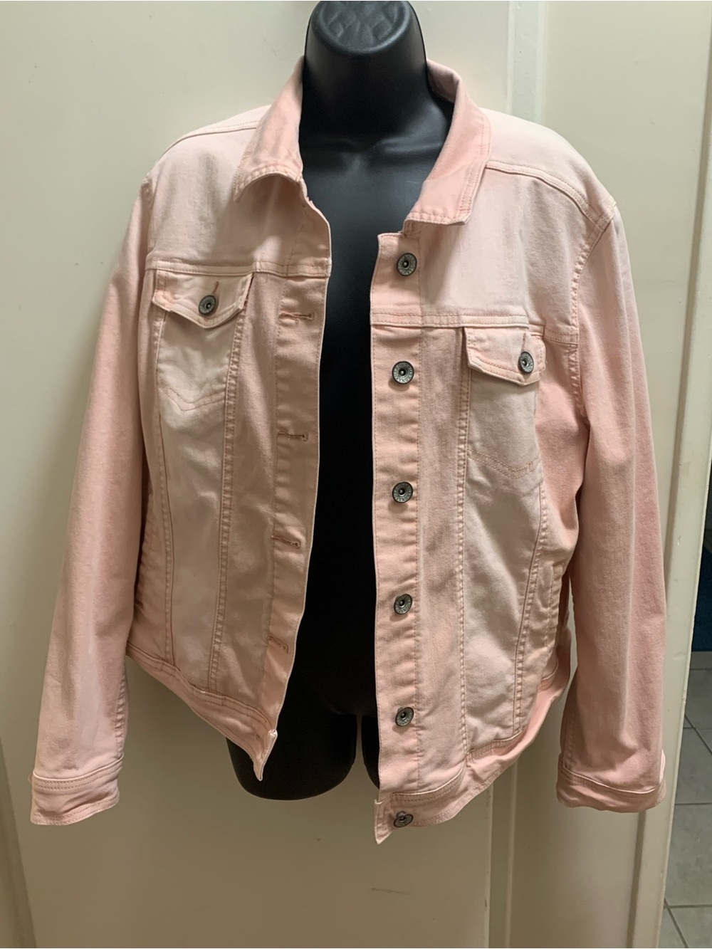 Merona Classic Pink Dyed Denim Jacket - Women Size XXL